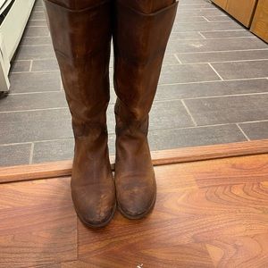 Frye women’s Paige tall, cognac. 9.5